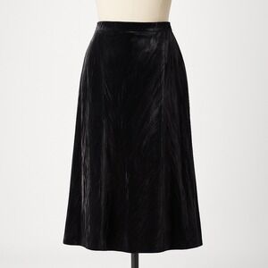 Vtg RIO Black Velvet Crushed Texture Maxi Skirt S M Germany Whimsigoth Burnout‎
